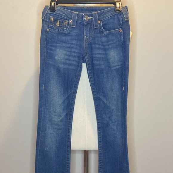 True Religion 'Hi-Rise Boot' Flare Jeans in Light Blue Denim (24W x 33L) - Picture 2 of 9